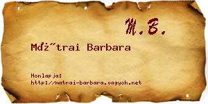 Mátrai Barbara névjegykártya