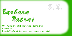barbara matrai business card